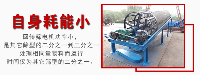 滾筒篩耗能小，使用壽命長(zhǎng)，維修方便